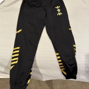 adidas Black and Gold Track Pants